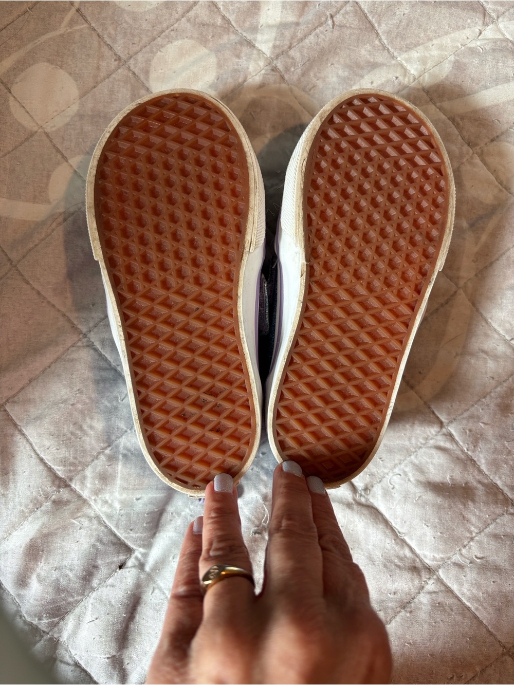 Vans Kids Glitter Slip-On Sneakers in Teal & Lavender - Picture 2 of 5